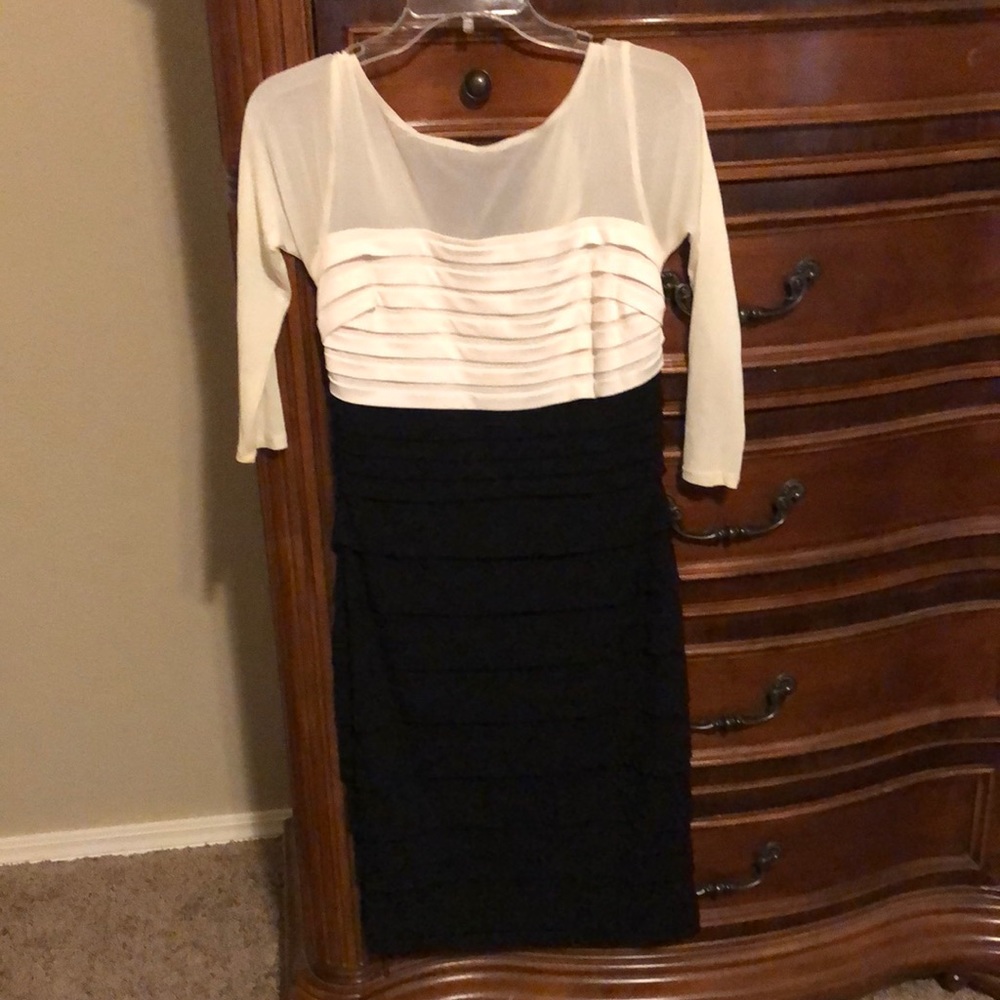 Black and white cocktail dress